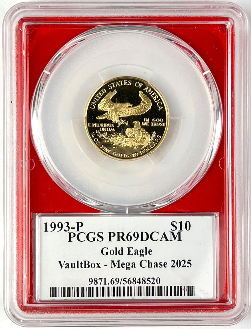 1993 P US $10 1/4th oz American Gold Eagle PCGS PR69DCAM (1 of 2)