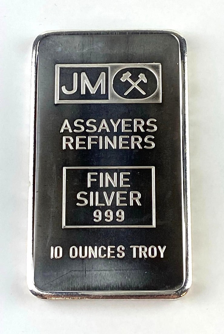 Johnson Matthey 10 Oz .999 Fine Silver Ingot/ Bar: Johnson Matthey 10 Oz .999 Fine Silver Ingot/ Bar