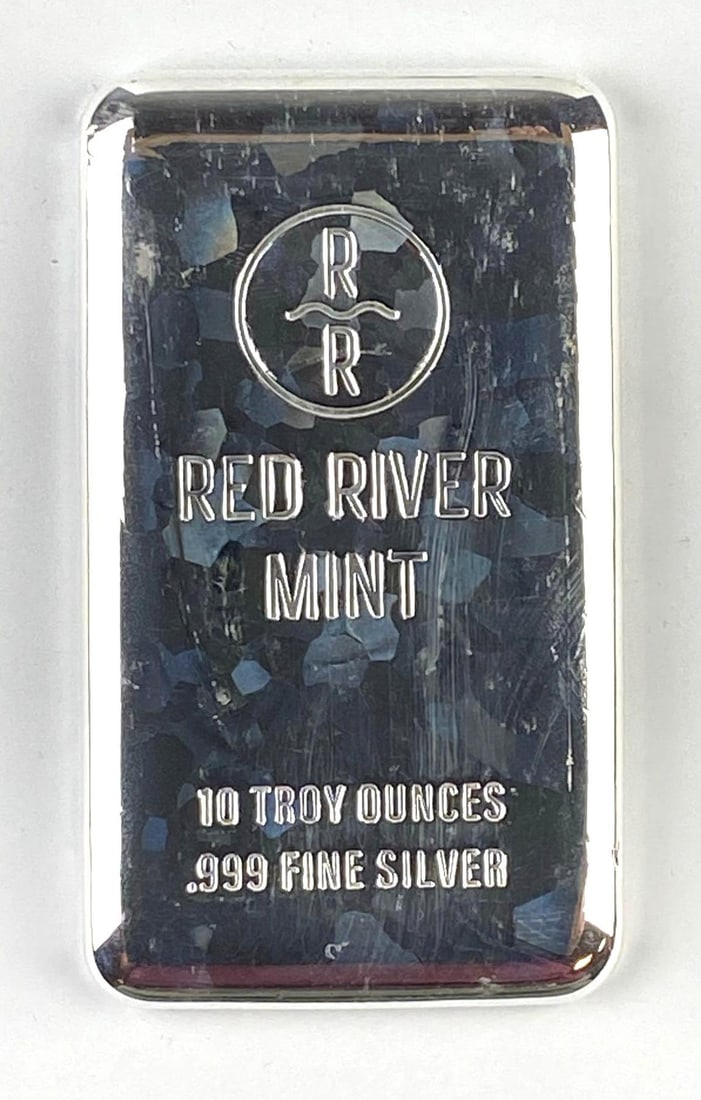 Red River Mint 10 Oz .999 Fine Silver Ingot/ Bar: Red River Mint 10 Oz .999 Fine Silver Ingot/ Bar