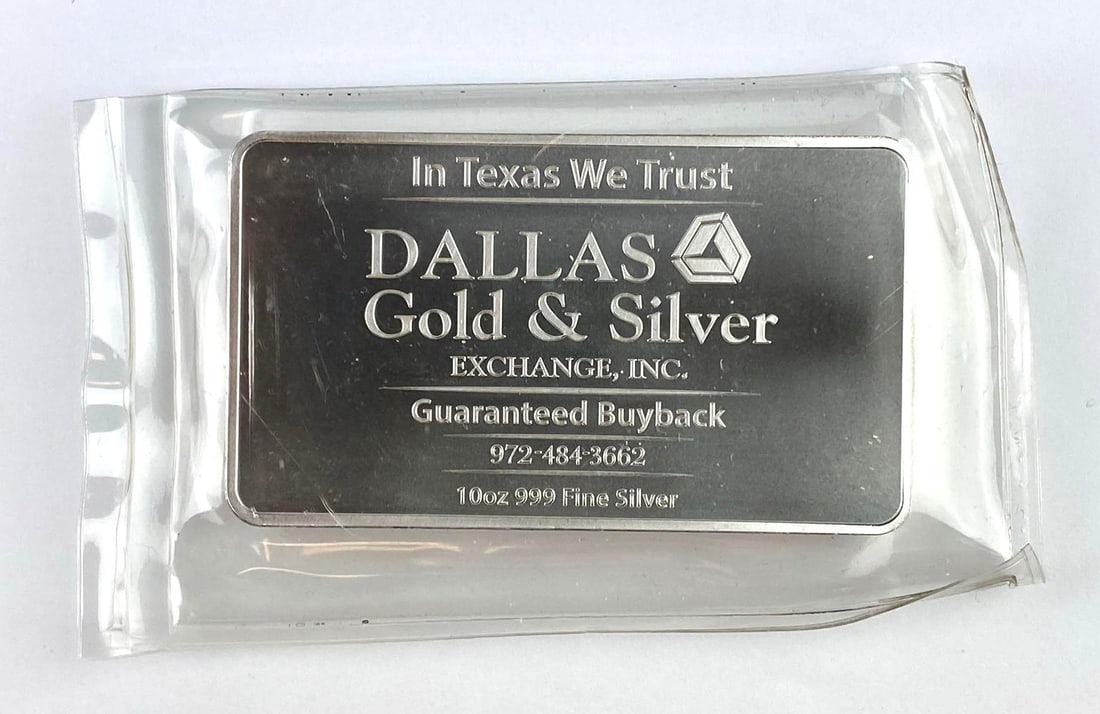 Dallas Gold and Silver Exchange 10 Oz .999 Fine Silver Come and Take It Ingot/ Bar: Dallas Gold and Silver Exchange 10 Oz .999 Fine Silver Ingot/ Bar