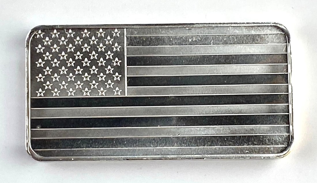 American Flag 10 Oz .999 Fine Silver Ingot/ Bar (1 of 2)