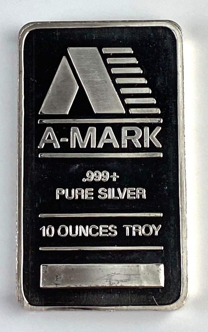 A-Mark 10 Oz .999 Fine Silver Ingot/ Bar: A-Mark 10 Oz .999 Fine Silver Ingot/ Bar