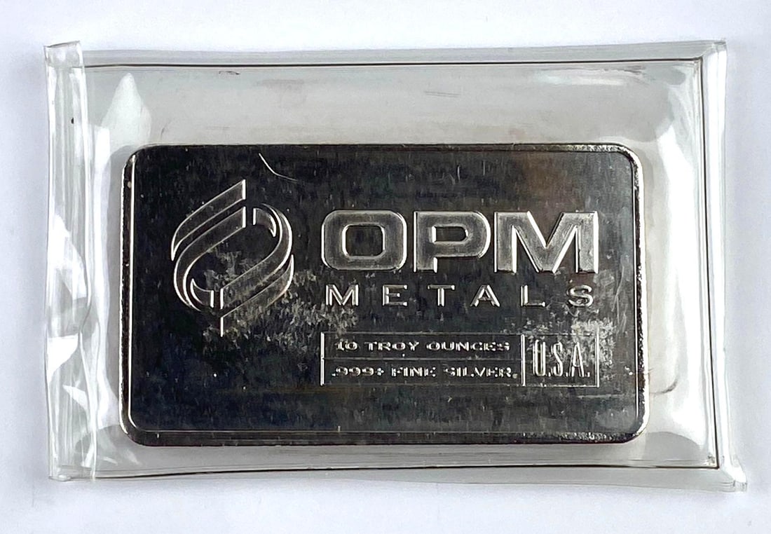 OPM Metals 10 Oz .999 Fine Silver Ingot/ Bar: OPM Metals 10 Oz .999 Fine Silver Ingot/ Bar