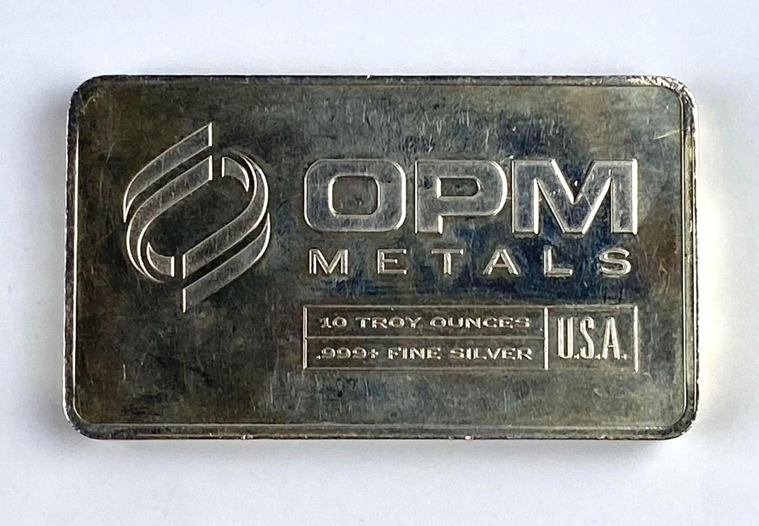 OPM Metals 10 Oz .999 Fine Silver Ingot/ Bar: OPM Metals 10 Oz .999 Fine Silver Ingot/ Bar