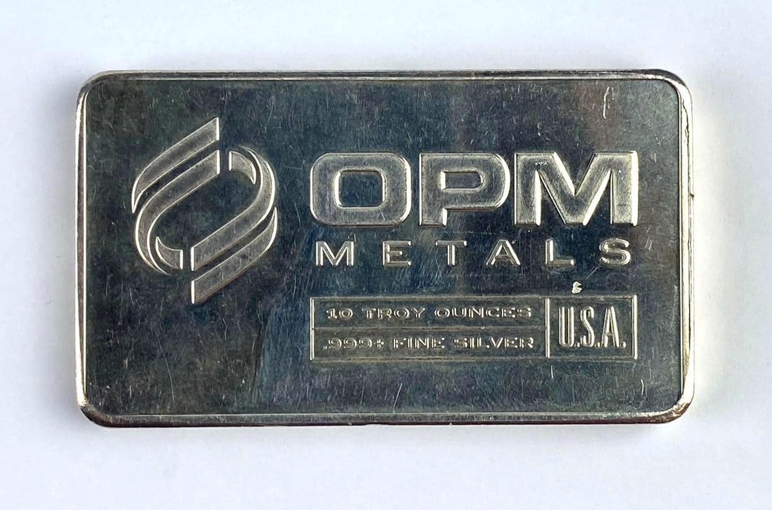 OPM Metals 10 Oz .999 Fine Silver Ingot/ Bar: OPM Metals 10 Oz .999 Fine Silver Ingot/ Bar