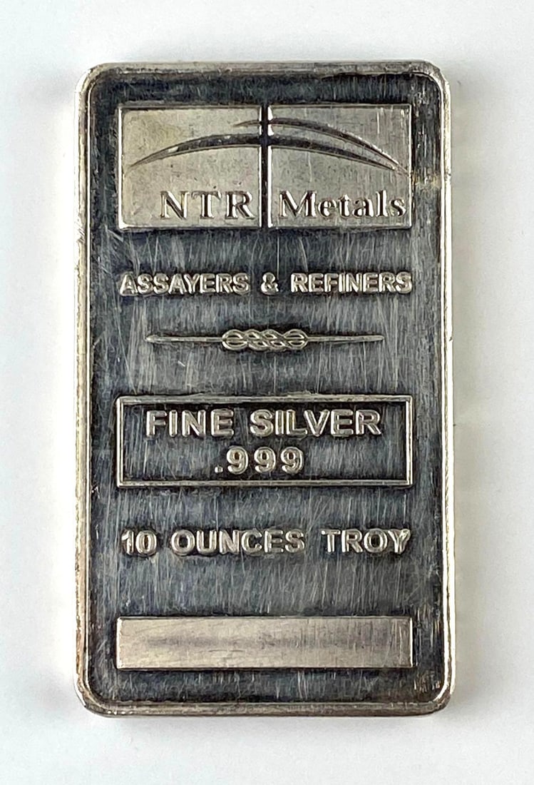 NTR Metals 10 Oz .999 Fine Silver Ingot/ Bar: NTR Metals 10 Oz .999 Fine Silver Ingot/ Bar