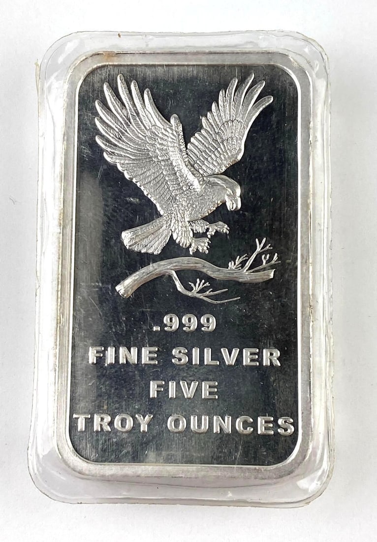 Silvertowne 5 Oz .999 Fine Silver Eagle Ingot/ Bar (1 of 2)