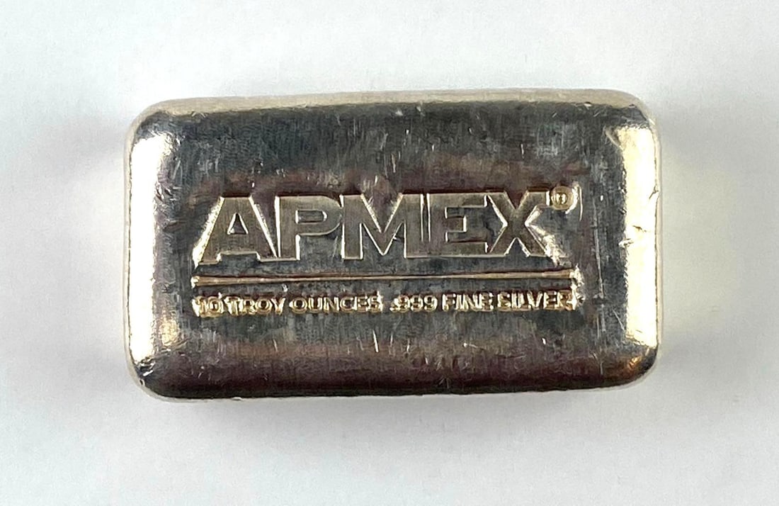 APMEX 10 Oz .999 Fine Silver Ingot/ Bar: APMEX 10 Oz .999 Fine Silver Ingot/ Bar