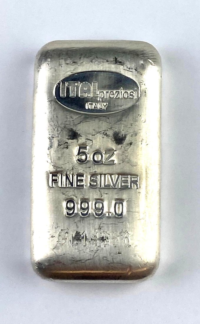 ITAL Preziosi 5 Oz .999 Fine Silver Ingot/ Bar (1 of 2)