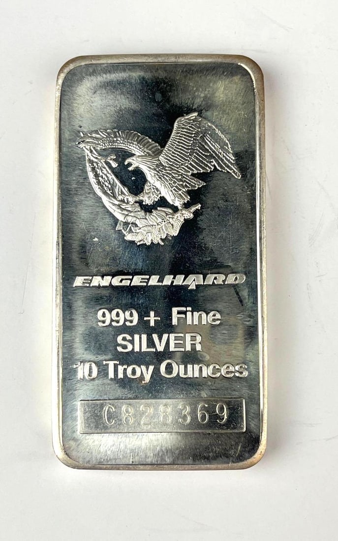 Engelhard Eagle 10 oz 999 Fine Silver Ingot/ Bar (1 of 2)
