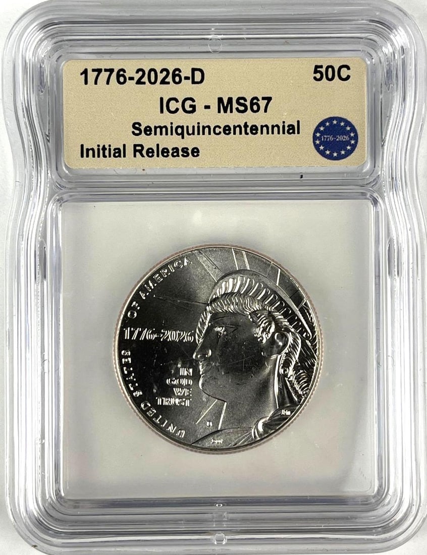 2026 D US Enduring Liberty Sesquicentennial Half Dollar ICG MS67 (1 of 2)
