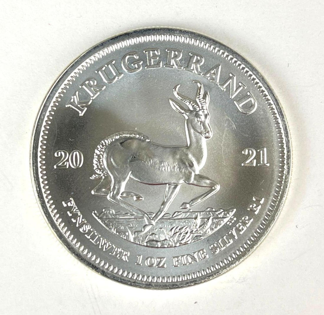 2021 South Africa Krugerrand 1 oz Fine Silver Coin (1 of 2)