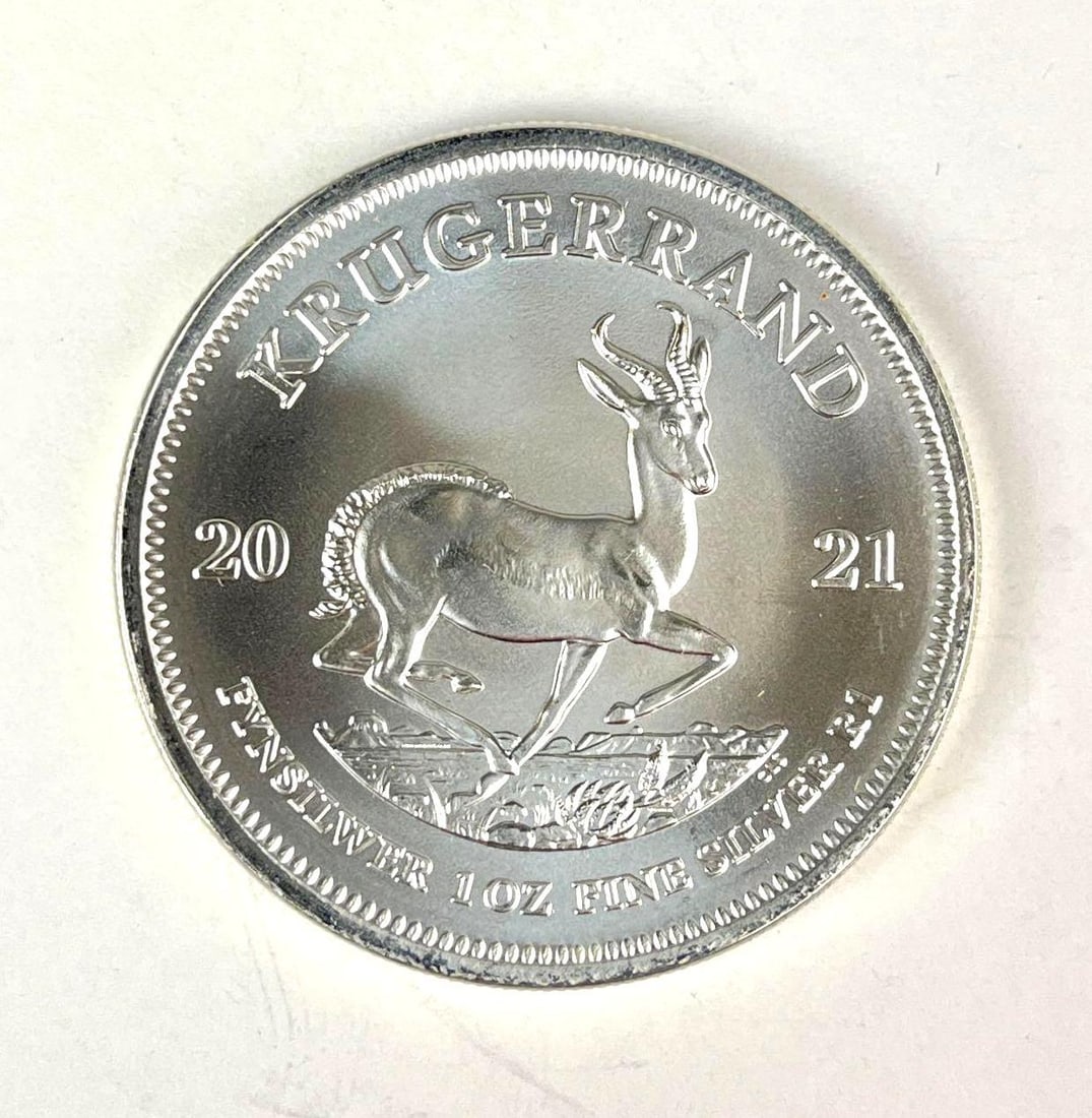2021 South Africa Krugerrand 1 oz Fine Silver Coin: 2021 South Africa Krugerrand 1 oz Fine Silver Coin