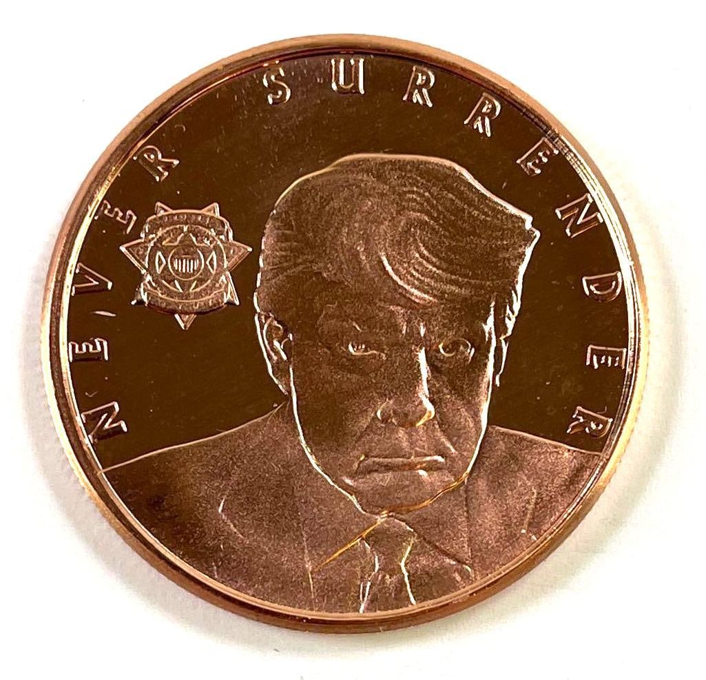 2023 Mug Shot August 24 Election Interference 1 oz .999 Fine Copper Round Trump Design (1 of 2)