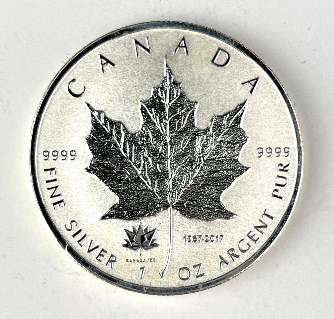 2017 Canada $5 REVERSE PROOF Maple Leaf with 150TH ANNIVERSARY Maple Leaf Privy 1 oz 9999 Fine (1 of 2)