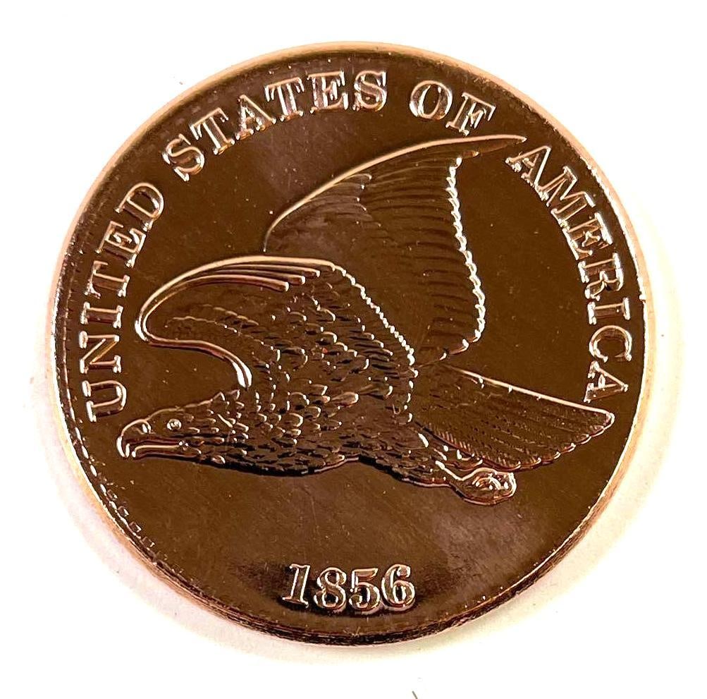 1856 Flying Eagle Cent Design 1 oz .999 Fine Copper Round One Cent Replica (1 of 2)