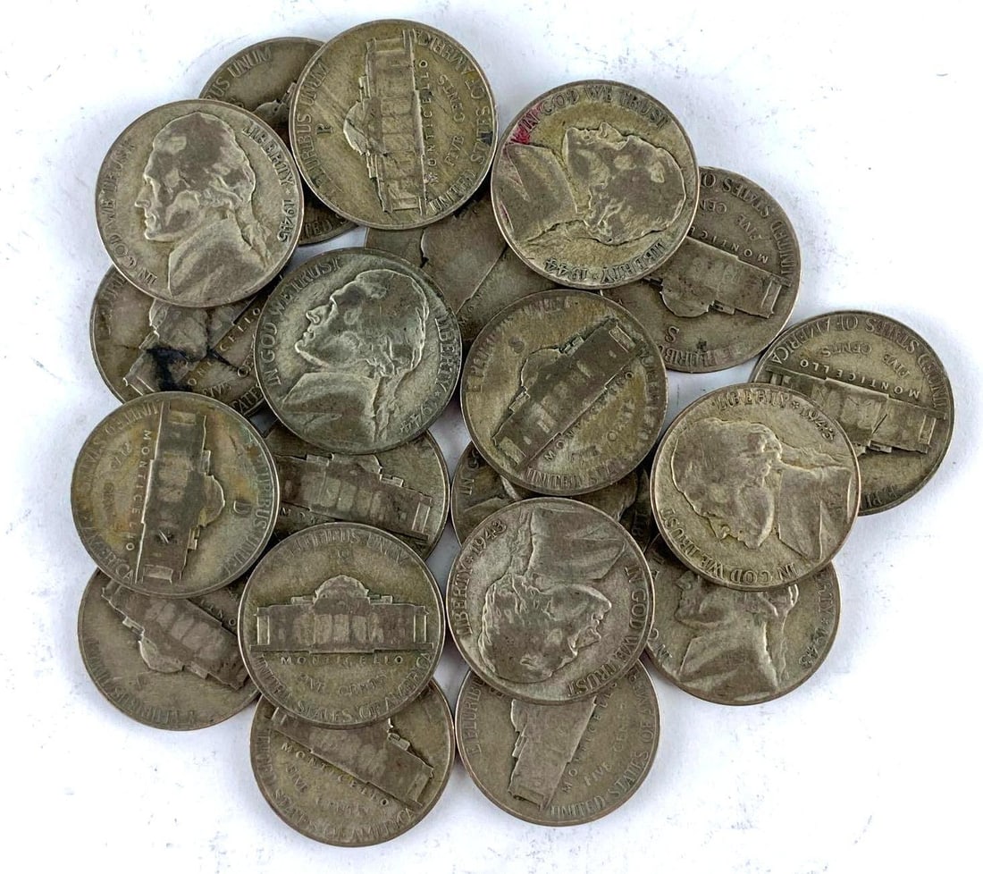 Group of 20 Silver War Nickels: Group of 20 Silver War Nickels