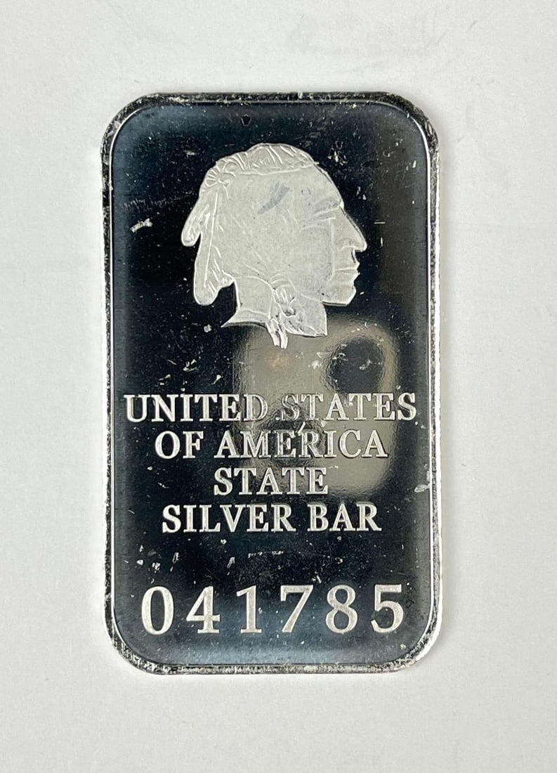 USA State Iowa Indian 1/2 oz .999 Fine Silver Ingot/ Bar: USA State Iowa Indian 1/2 oz .999 Fine Silver Ingot/ Bar