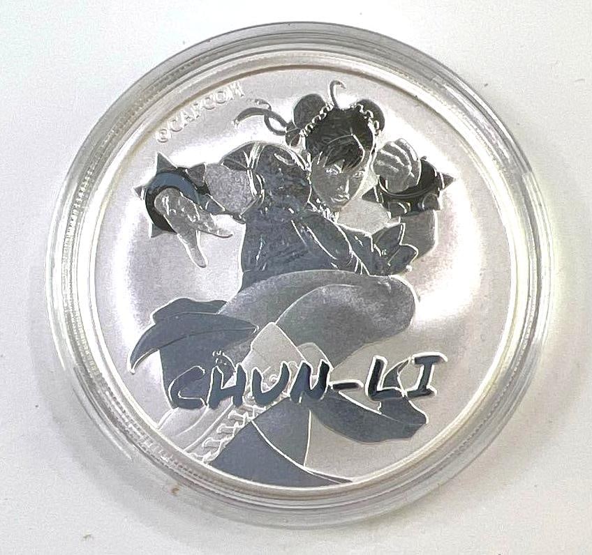 2022 Tuvalu $1 Street Fighter Chun Li .9999 Fine Silver Round (1 of 2)