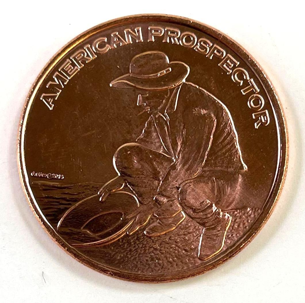 American Prospector 1 oz .999 Fine Copper Round USA Eagle Design (1 of 2)