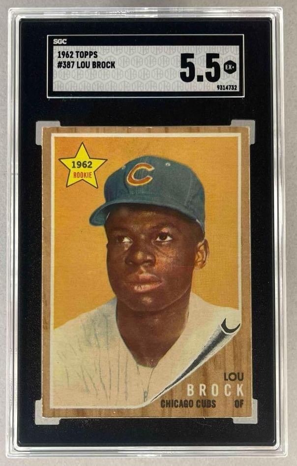 1962 Topps Lou Brock #387 Rookie SGC 5.5 (1 of 2)