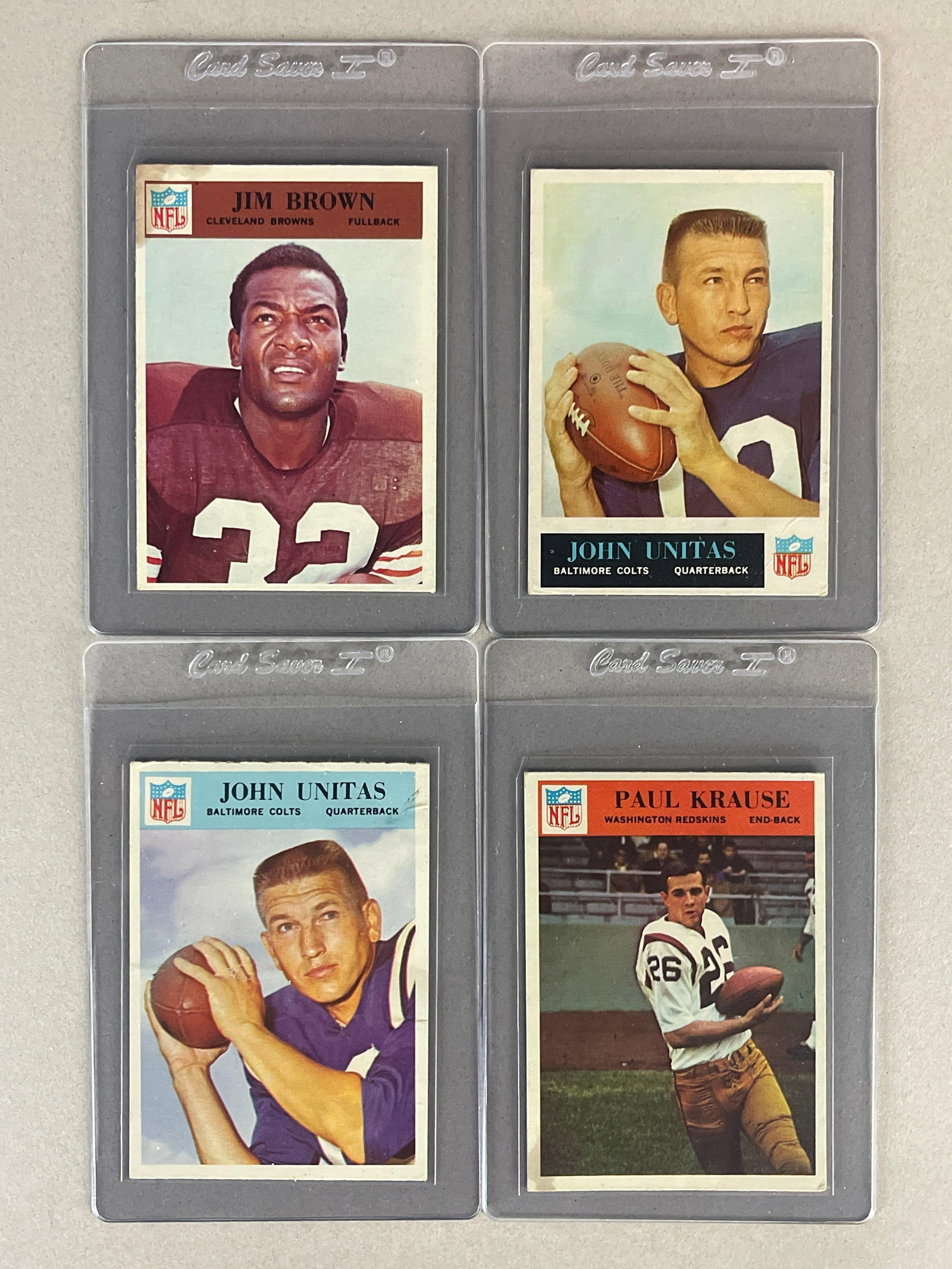 4 - 1964 - 66 Philadelphia Jim Brown, John Unitas, and Paul Krause (1 of 2)