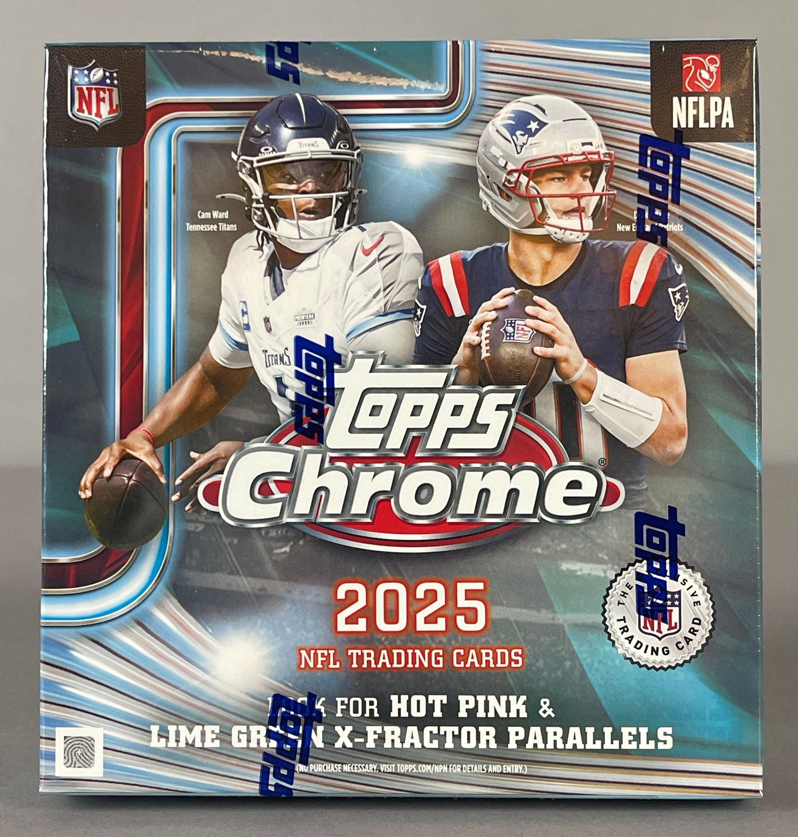 2025 Topps Chrome Football Mega Box: 7 - Packs per box, 6 - Cards per pack
