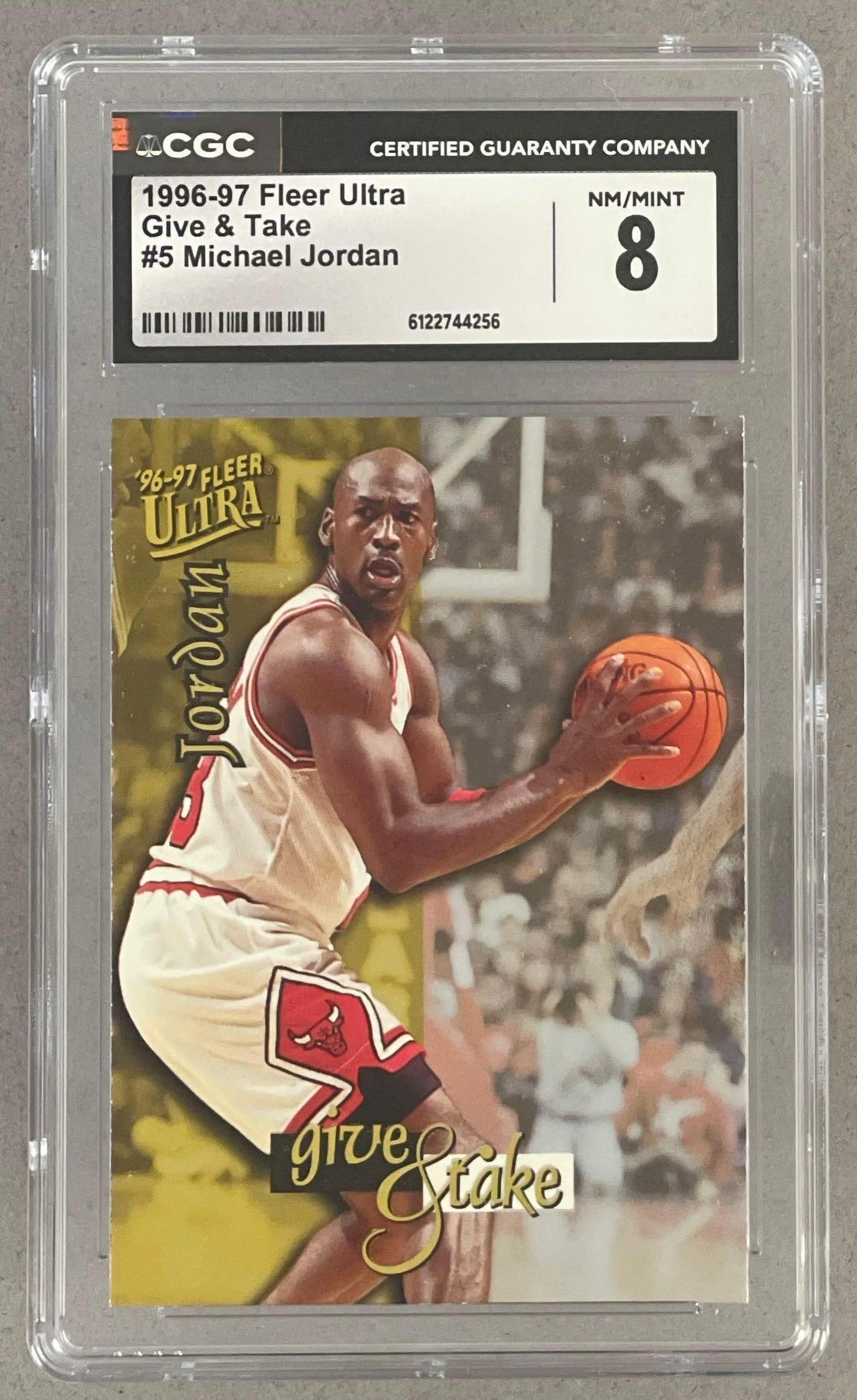 1996 - 97 Fleer Ultra Give and Take Michael Jordan #5 CGC 8: 1996 - 97 Fleer Ultra Give and Take Michael Jordan #5 CGC 8