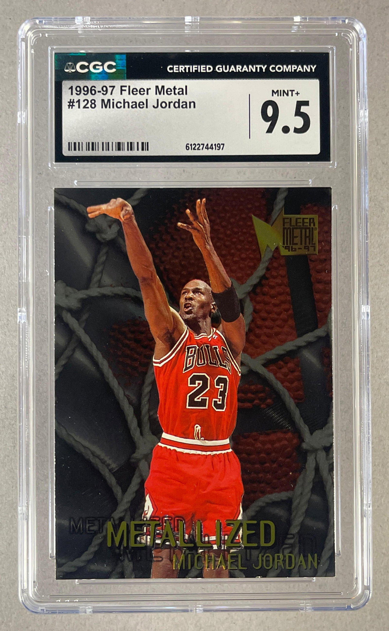 1996 -97 Fleer Metal Metalized Michael Jordan #128 CGC 9.5: 1996 -97 Fleer Metal Michael Jordan #128 CGC 9.5