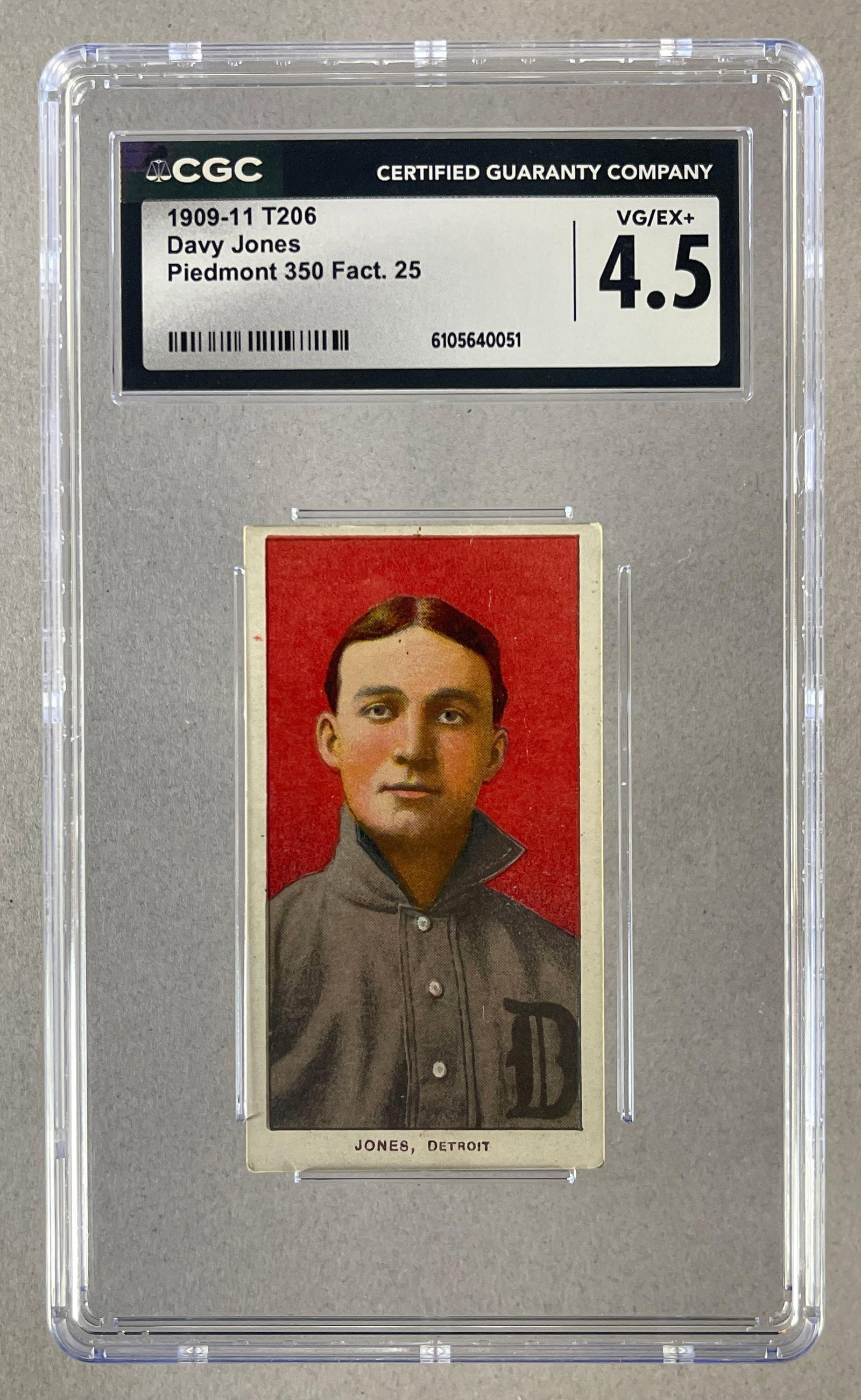 1909 - 11 T206 Davy Jones Piedmont 350/25 CGC 4.5 (1 of 2)