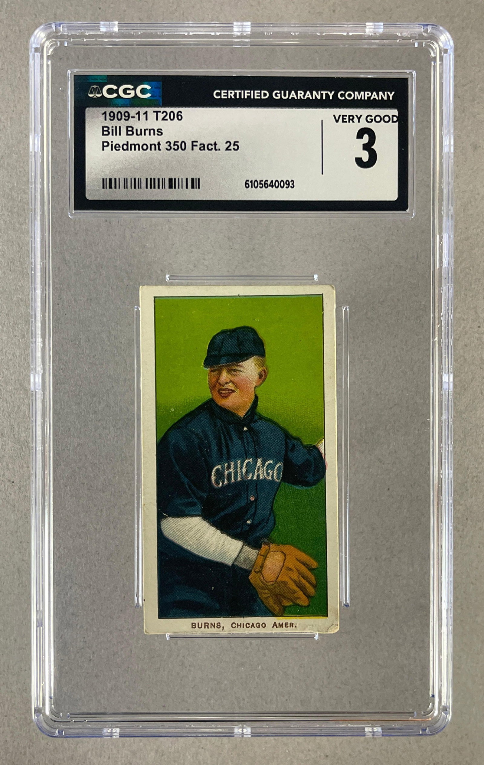1909 - 11 T206 Bill Burns Piedmont 350/25 CGC 3 (1 of 2)