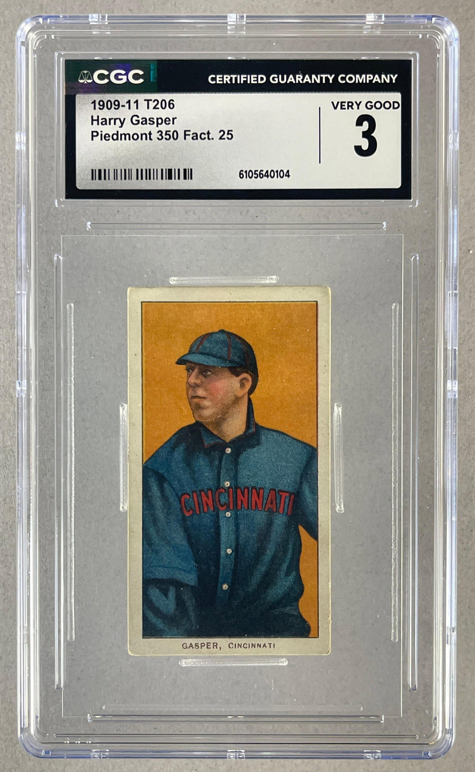 1909 - 11 T206 Harry Gasper Piedmont 350/25 CGC 3 (1 of 2)