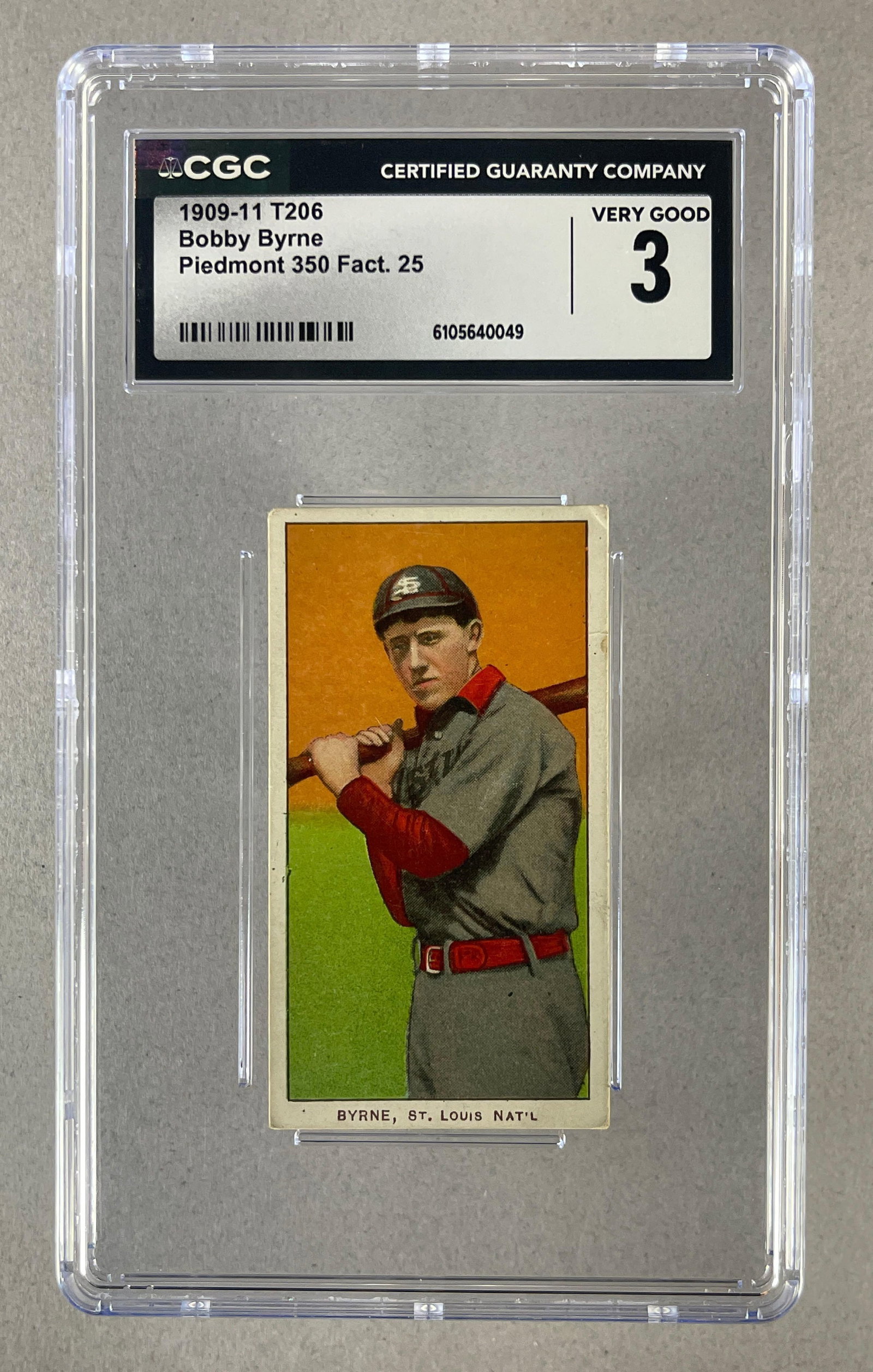 1909 - 11 T206 Bobby Byrne Piedmont 350/25 CGC 3 (1 of 2)