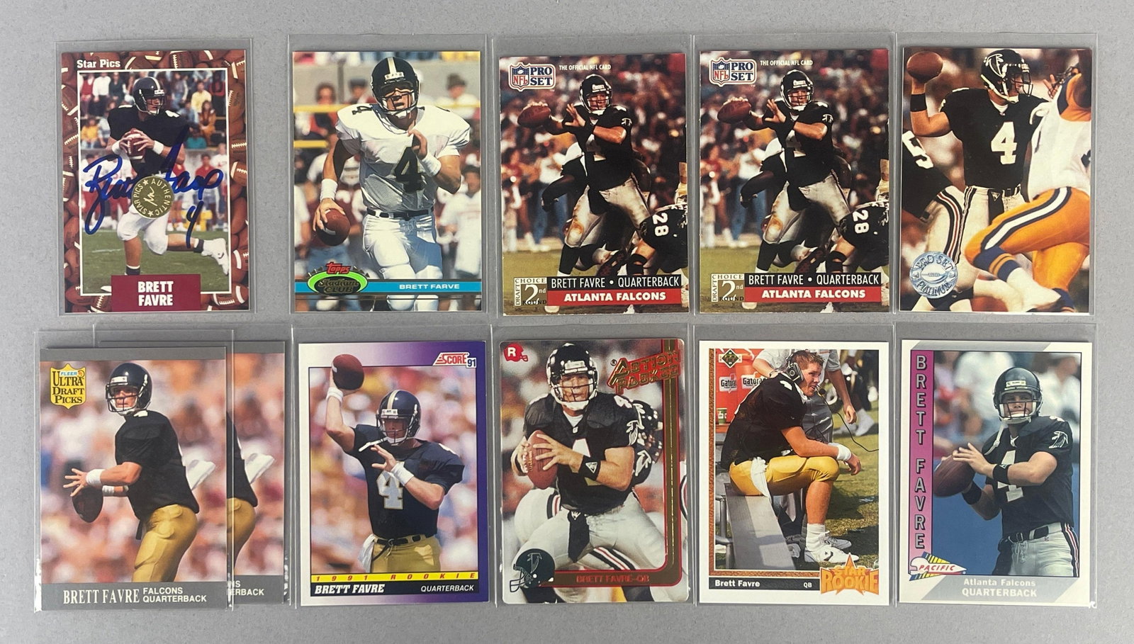 1991 Star Pics Auto Brett Favre + 10 Other Rookies (1 of 2)