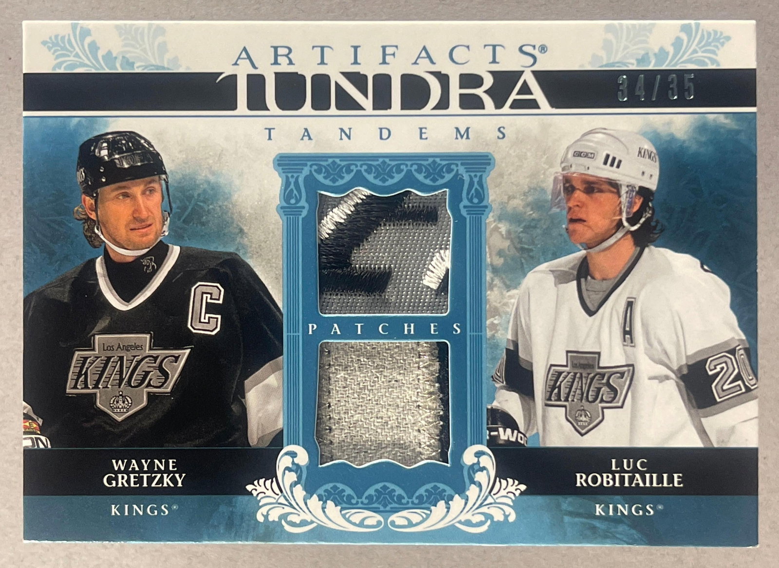 2009 Artifacts Tundra Tandems Dual Patch Wayne Gretzky and Luc Robitaille 34/35 (1 of 2)
