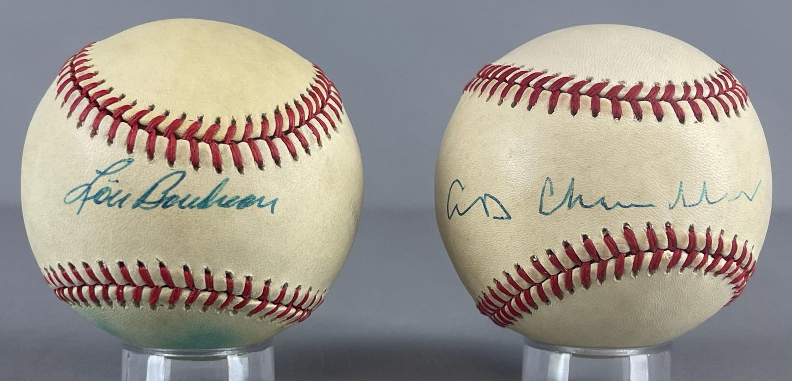 Lou Boudreau and A.B. Happy Chandler Signed Official MLB Rawlings Baseballs (1 of 4)