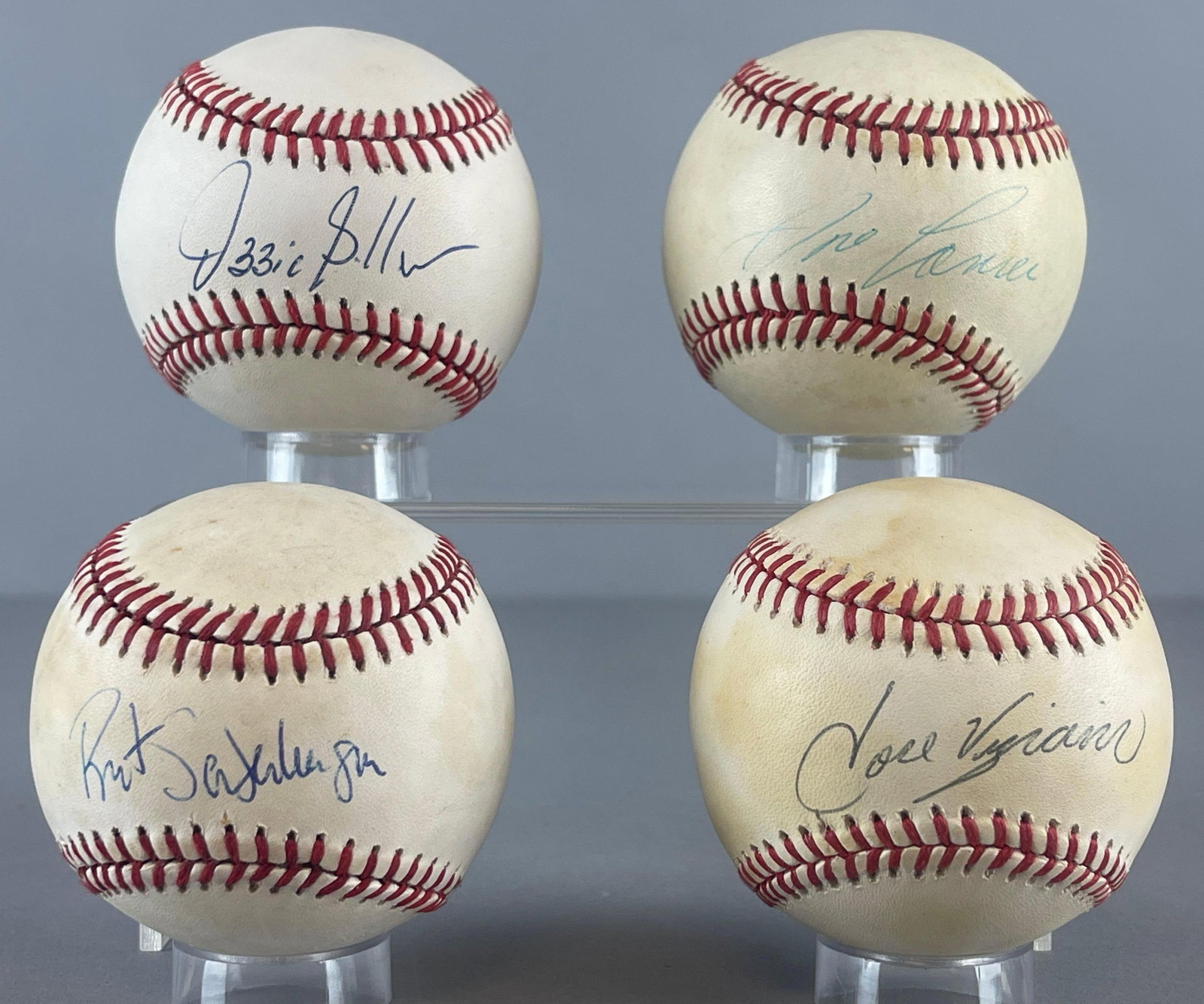 4 - Jose Canseco, Bret Saberhagan, Ozzie Guillen, and Jose Vizcaino Signed Official MLB Rawlings (1 of 3)