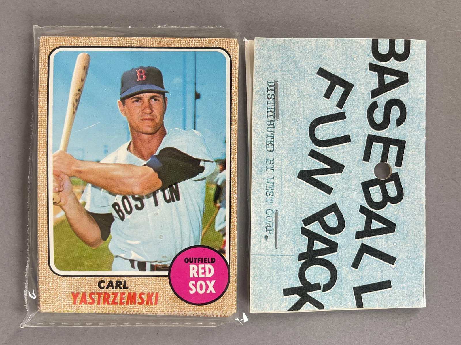 1968 Topps Baseball West Corps Cello Fun Pack with Carl Yastrzemski on Top (1 of 2)
