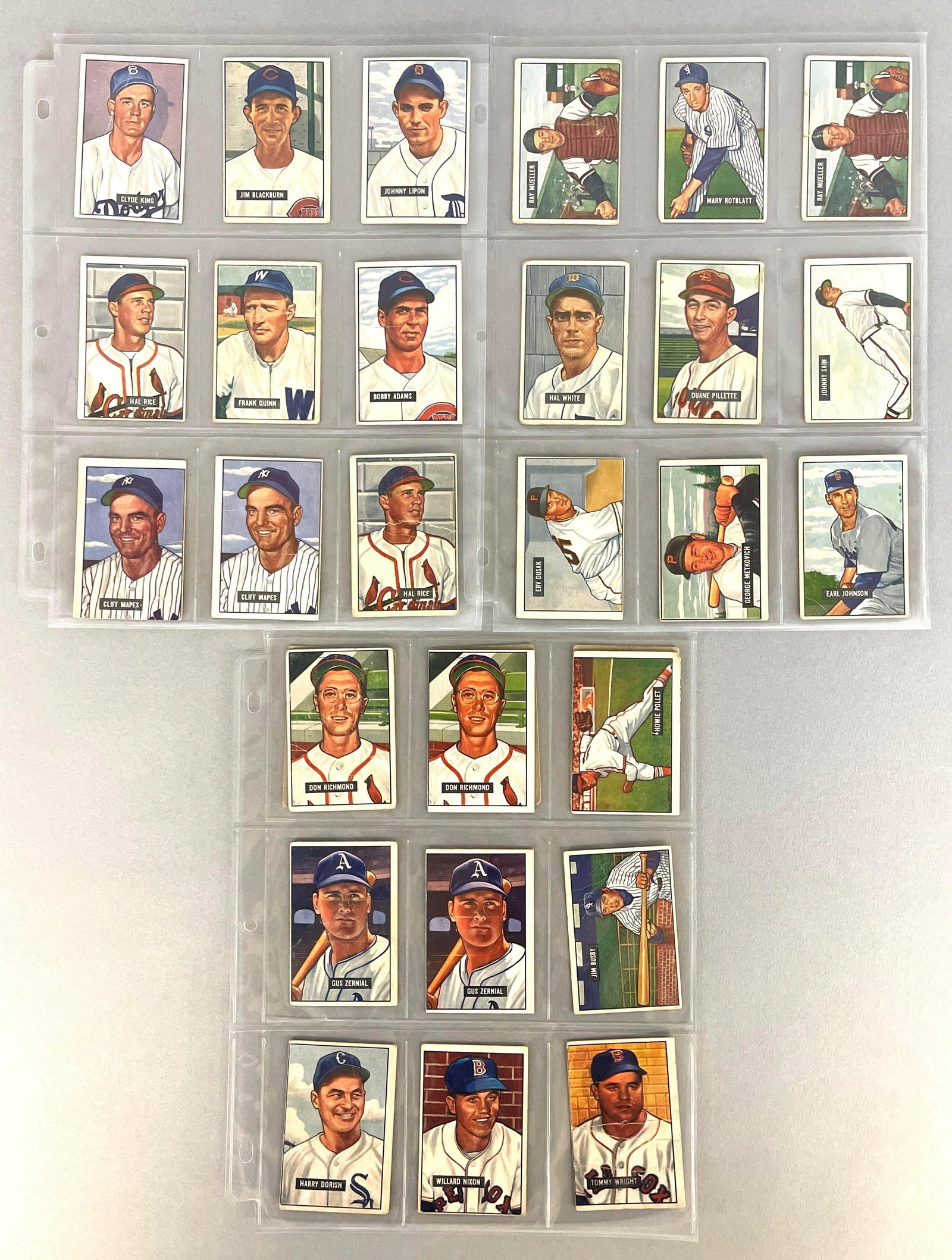 30 - 1951 Bowman Baseball High Number Cards: Conditions vary, Low - VGEX