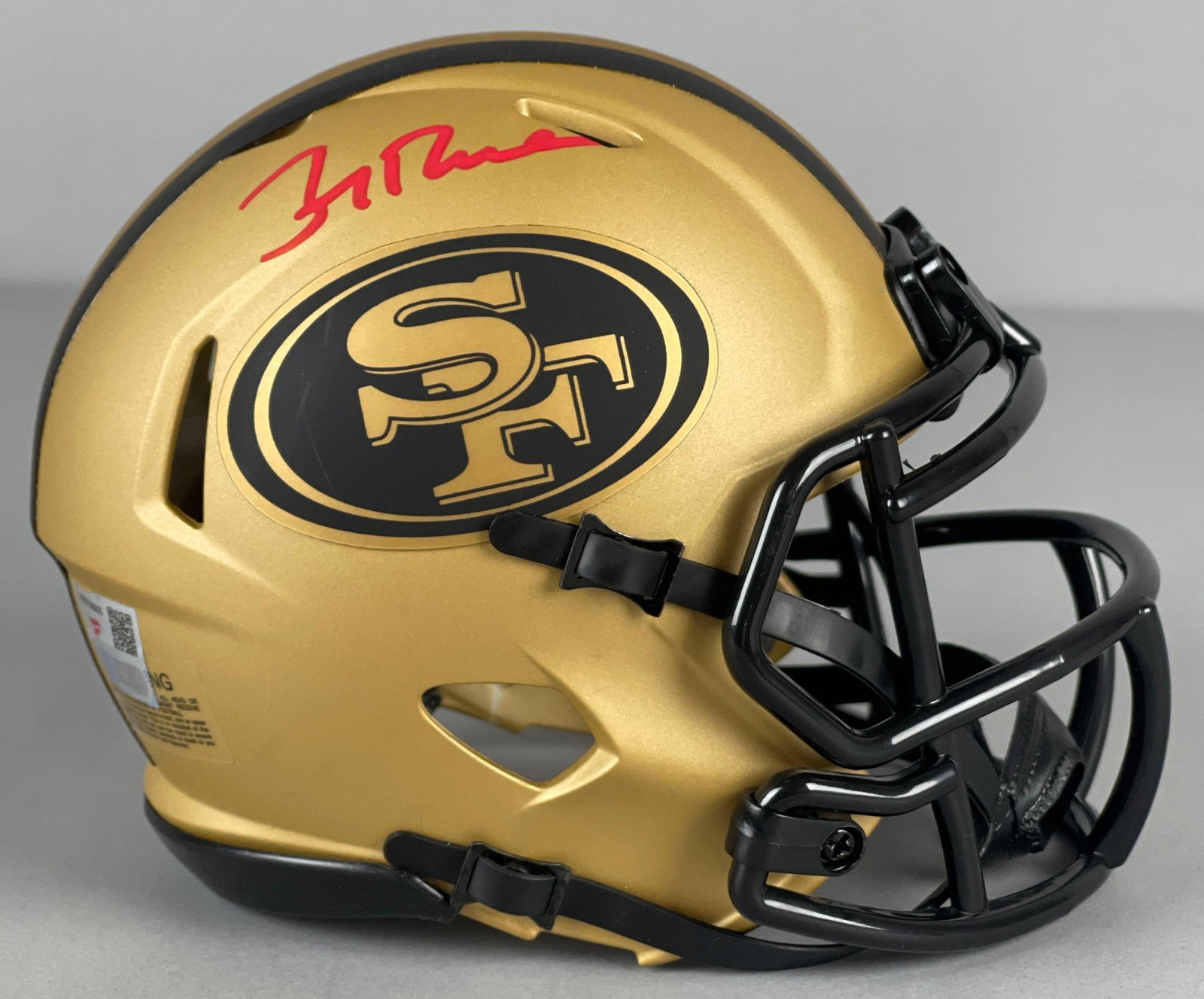 Jerry Rice Signed San Francisco 49ers Rave Speed Mini Helmet with Fanatics Holo (1 of 7)