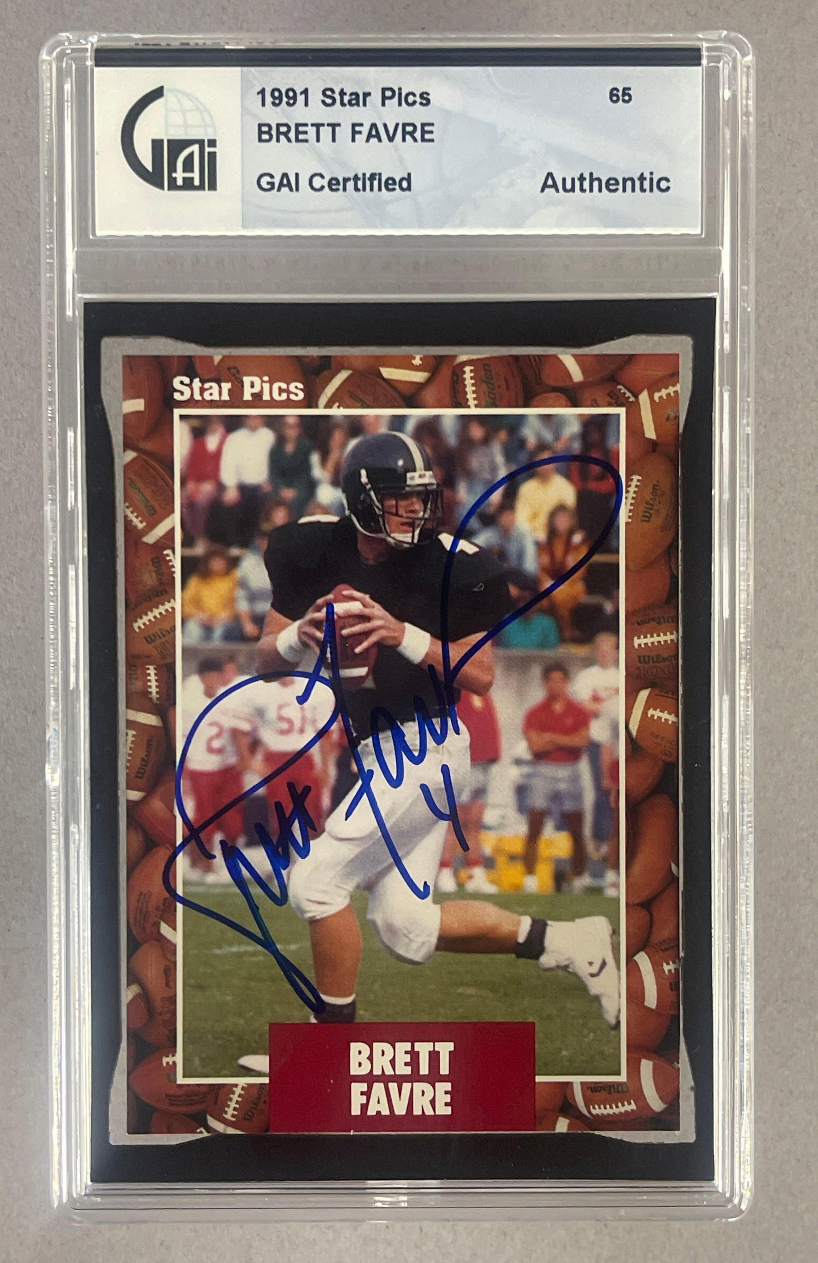 1991 Star Pics Brett Favre Signed Card GAI Authentic (1 of 2)