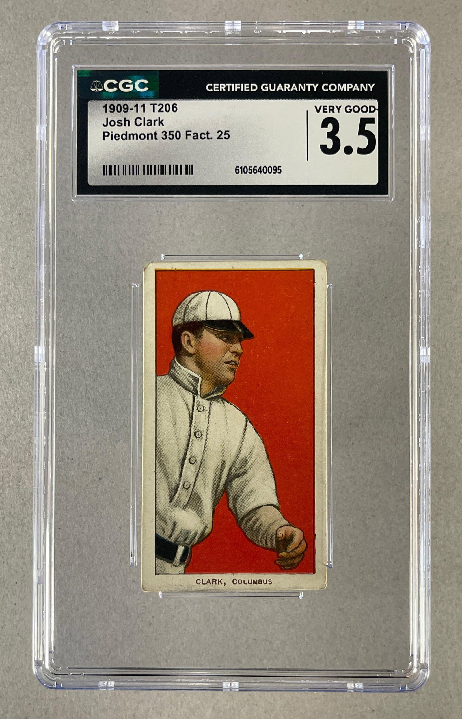 1909 - 11 T206 Josh Clark Piedmont 350/25 CGC 3.5: 1909 - 11 T206 Josh Clark Piedmont 350/25 CGC 3.5