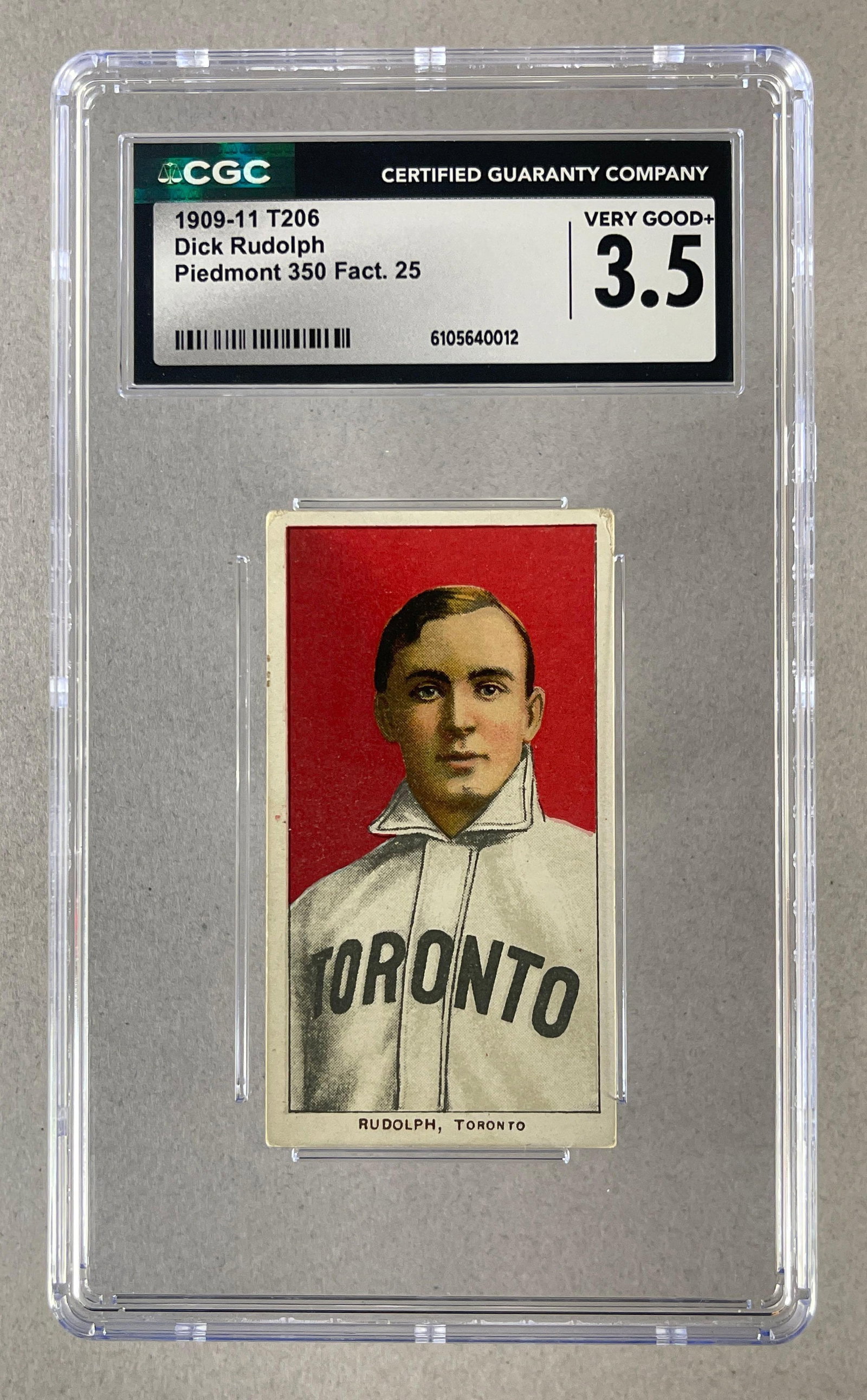 1909 - 11 T206 Dick Rudolph Piedmont 350/25 CGC 3.5 (1 of 2)
