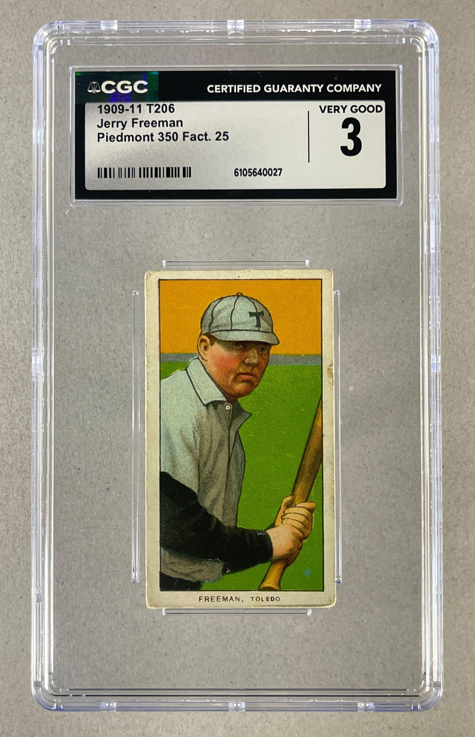 1909 - 11 T206 Jerry Freeman Piedmont 350/25 CGC 3 (1 of 2)