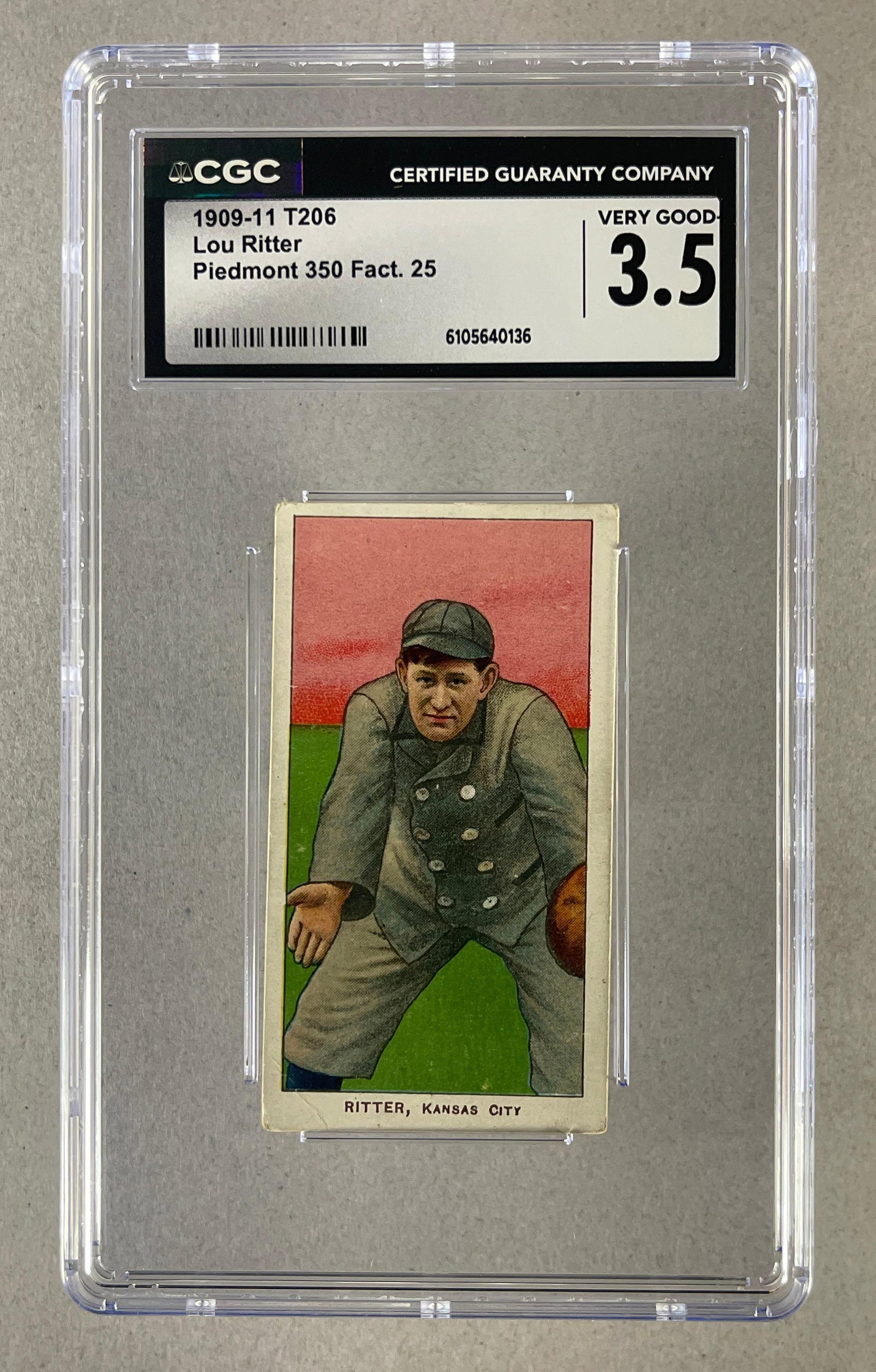 1909 - 11 T206 Lou Ritter Piedmont 350/25 CGC 3.5 (1 of 2)
