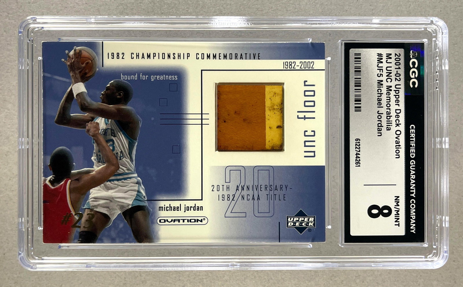 2001 - 02 Upper Deck Ovation MJ UNC Memorabilia Michael Jordan #MJF5 CGC 8 (1 of 2)