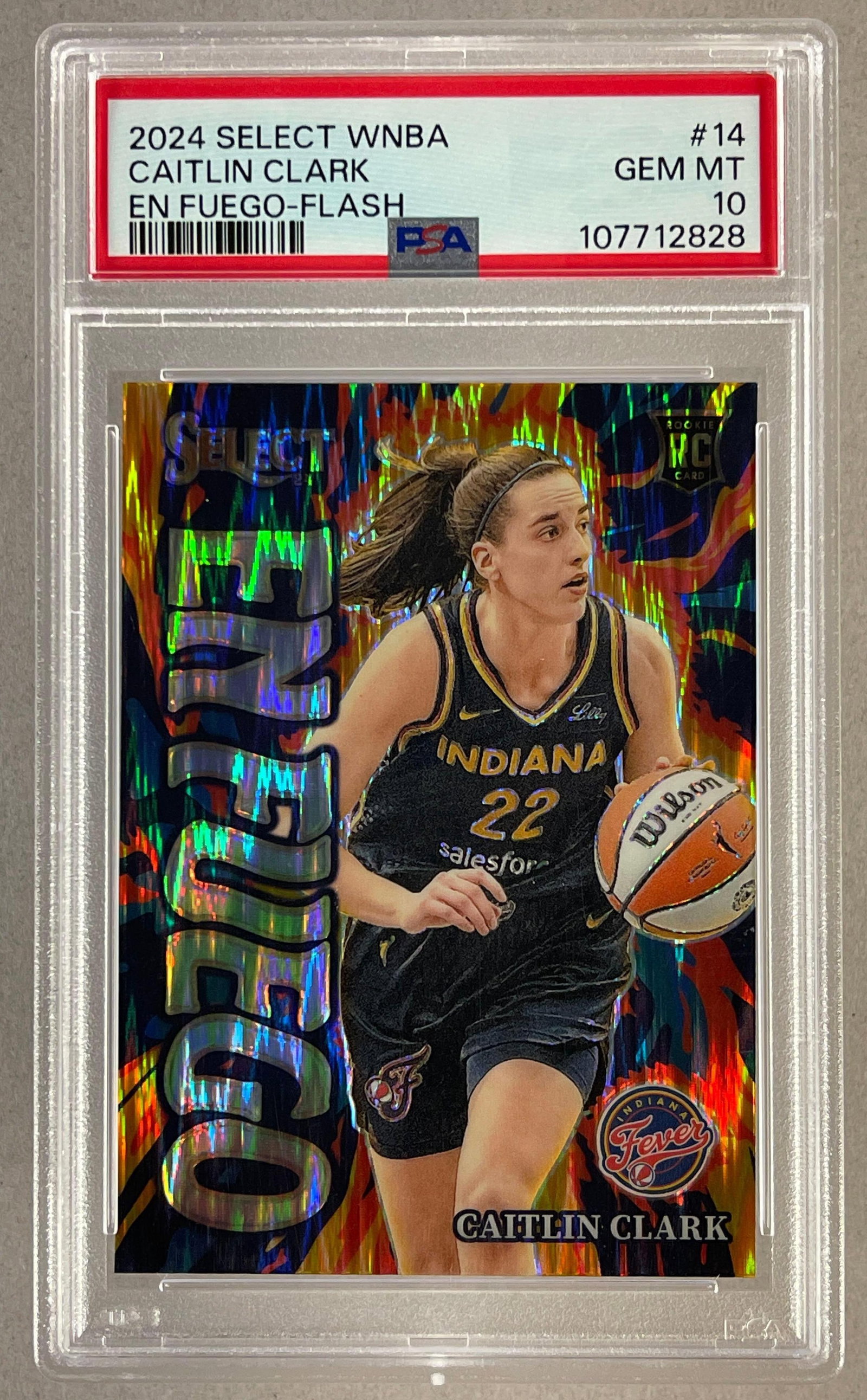 2024 Select WNBA En Fuego - Flash Caitlin Clark #14 PSA 10: 2024 Select WNBA Caitlin Clark En Fuego - Flash #14 PSA 10