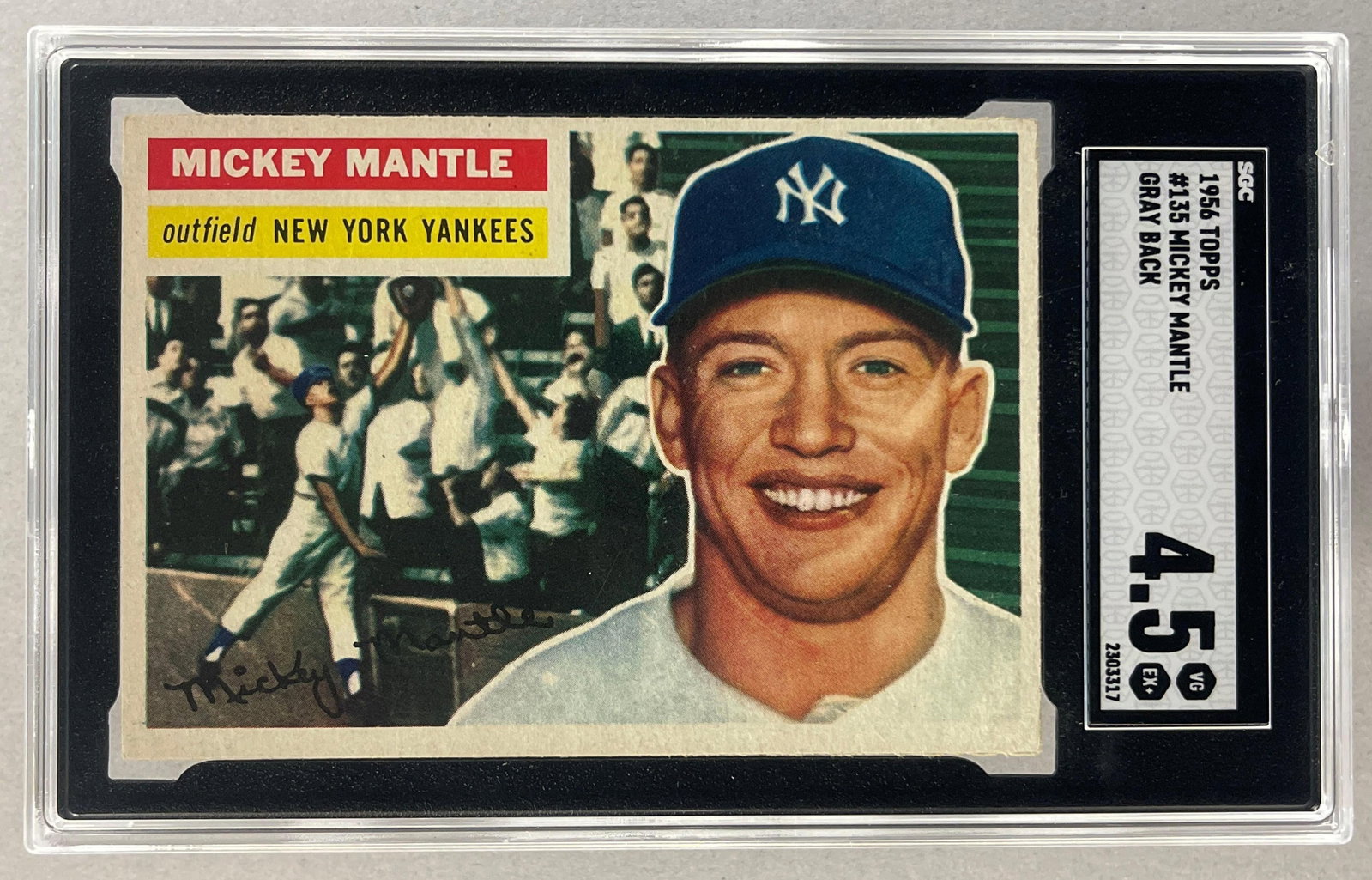 1956 Topps Mickey Mantle Grey Back #135 SGC 4.5 (1 of 2)