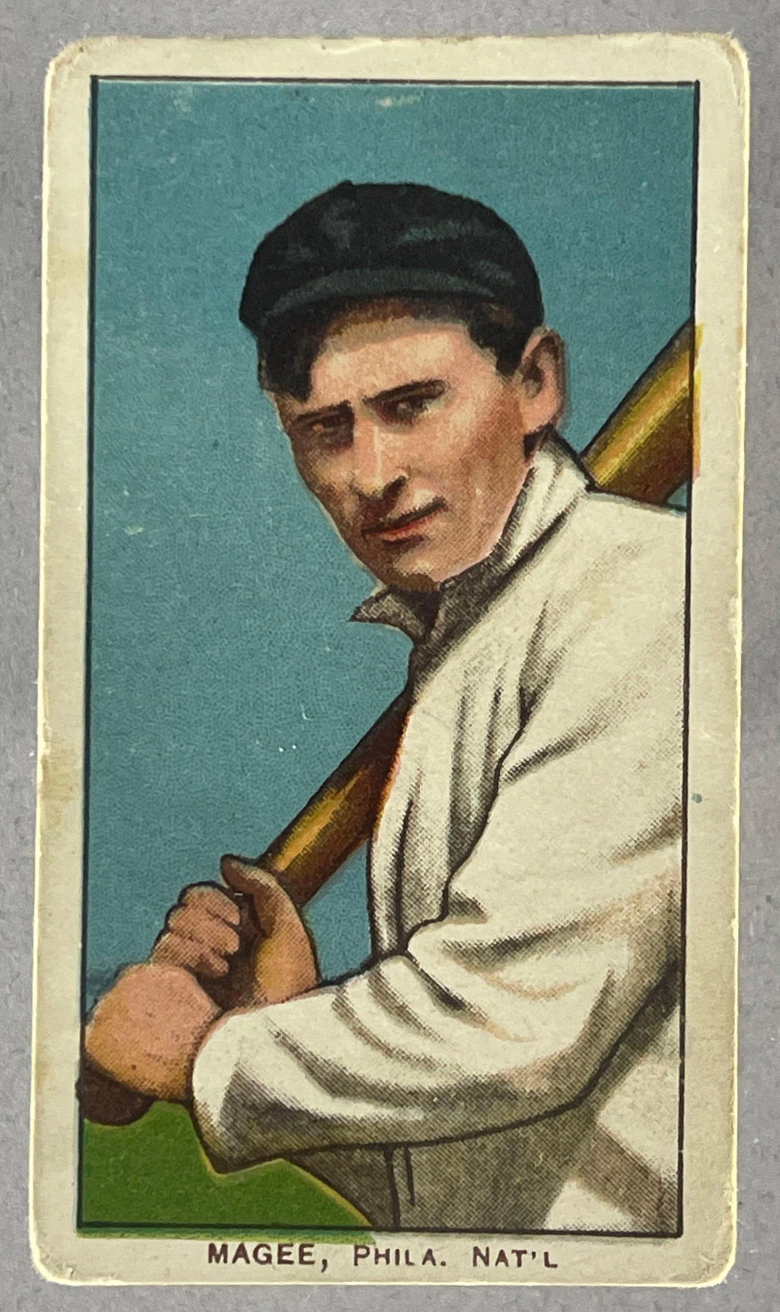 1909 - 11 T-206 Sherry Magee with Bat Sweet Caporal 350/30: 1909 - 11 T-206 Sherry Magee with Bat Sweet Caporal 350/30, VG