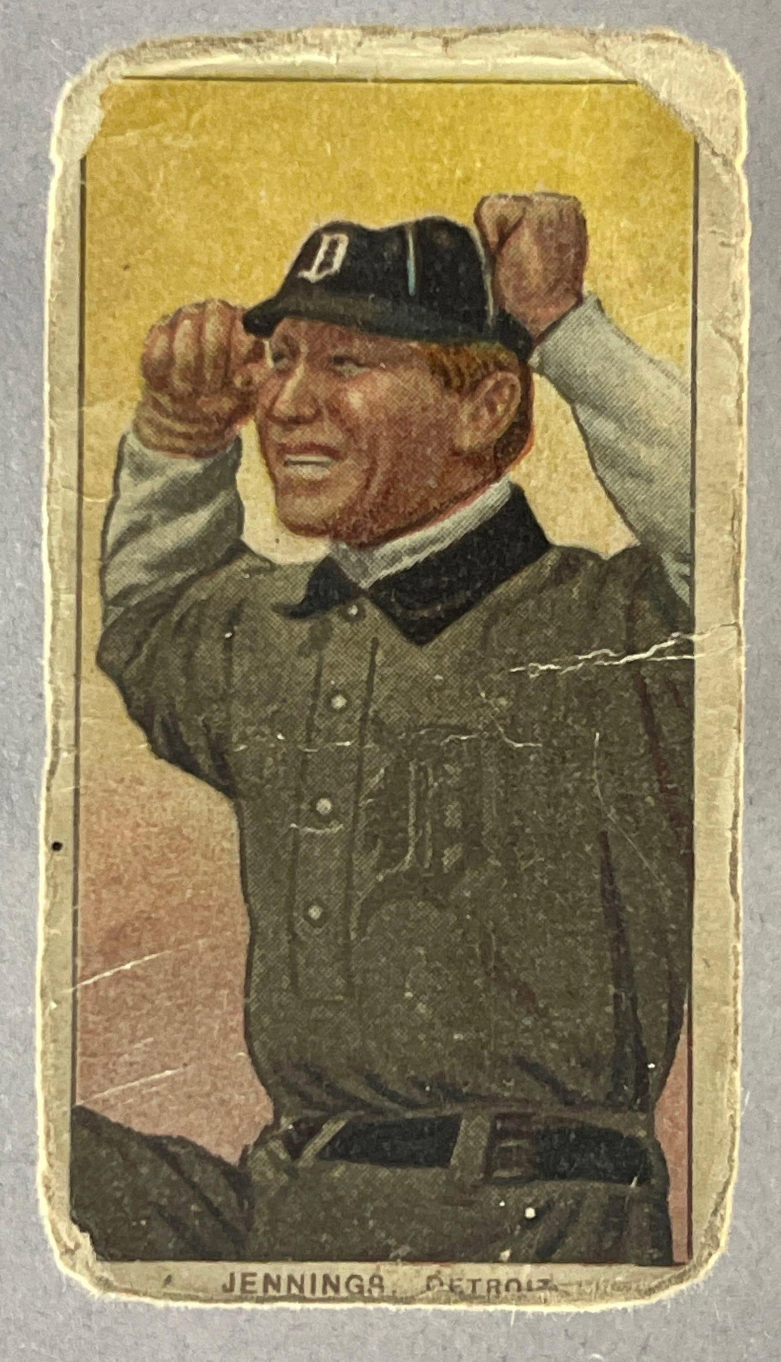 1909 - 11 T206 Hughie Jennings Showing Hands Sweet Caporal 350 - 460 Overprint (1 of 2)